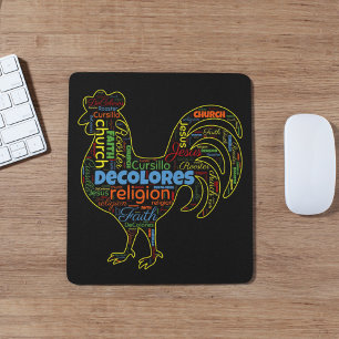DeColores Cursillo Rooster Word Cloud Muismat