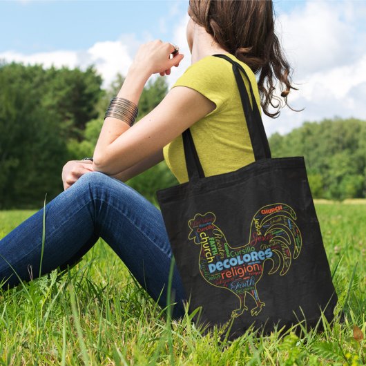DeColores Cursillo Rooster Word Cloud Tote Bag