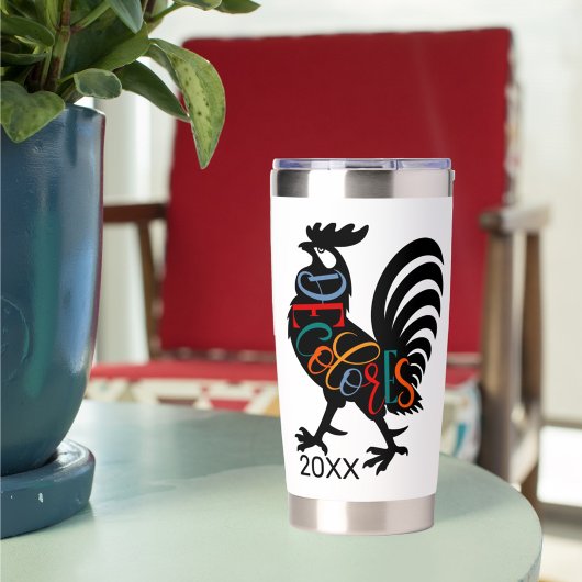 DeColores Cursillo Rooster Zwarte Silhouet Geïsoleerde Drinkbeker