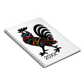 DeColores Cursillo Rooster Zwarte Silhouet Notitieboek (Rechterzijde)