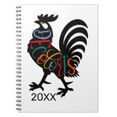 DeColores Cursillo Rooster Zwarte Silhouet Notitieboek (Voorkant)