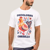 DeColores Cursillo Volkskunst Rooster Christelijk T-shirt (Voorkant)