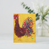 DeColores Rooster Briefkaart (Staand voorkant)