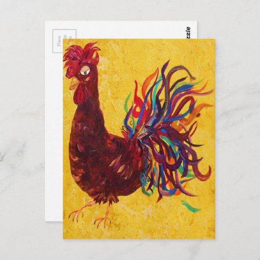 DeColores Rooster Briefkaart (Voorkant / Achterkant)