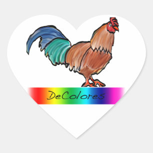 DeColores Rooster Hart Sticker