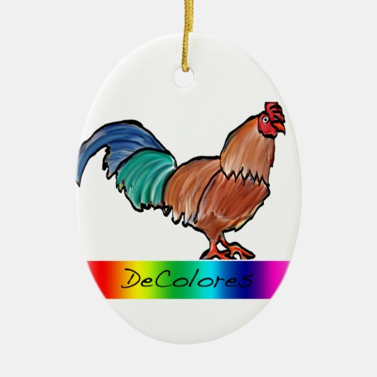 DeColores Rooster Keramisch Ornament (Voorkant)