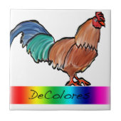 DeColores Rooster Tegeltje (Voorkant)