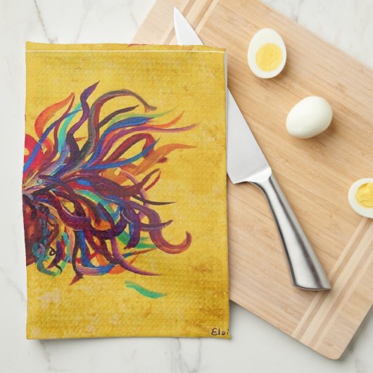 DeColores Rooster Theedoek (Quarter Fold)