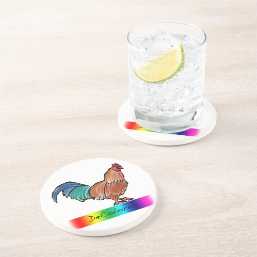 DeColores Rooster Zandsteen Onderzetter (Zijkant)