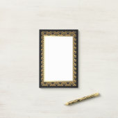 Decomand zwart en gouden kunst post-it® notes (Op bureau)