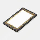 Decomand zwart en gouden kunst post-it® notes (Schuin)