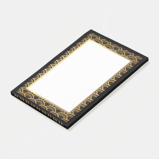 Decomand zwart en gouden kunst post-it® notes (Schuin)