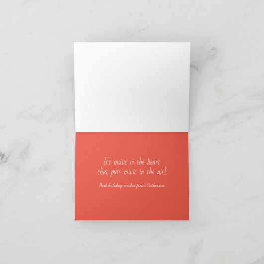 Decomuzikanten spelen kerstliederen briefkaart (Binnen)