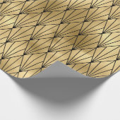 Decopatroon zwart en gouden kunst cadeaupapier (Hoek)