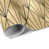 Decopatroon zwart en gouden kunst cadeaupapier (Rol Hoek)
