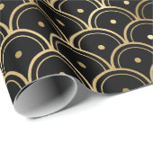Decopatroon zwart en gouden kunst cadeaupapier (Rol Hoek)