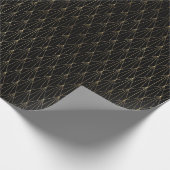 Decopatroon zwart en gouden kunst cadeaupapier (Hoek)