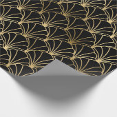 Decopatroon zwart en gouden kunst cadeaupapier (Hoek)