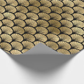 Decopatroon zwart en gouden kunst cadeaupapier (Hoek)