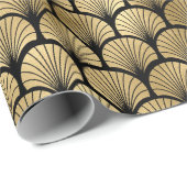Decopatroon zwart en gouden kunst cadeaupapier (Rol Hoek)