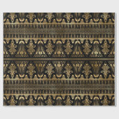 Decopatroon zwart en gouden kunst cadeaupapier (Vlak)
