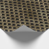 Decopatroon zwart en gouden kunst cadeaupapier (Hoek)