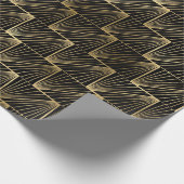 Decopatroon zwart en gouden kunst cadeaupapier (Hoek)