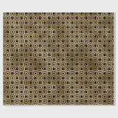 Decopatroon zwart en gouden kunst cadeaupapier (Vlak)