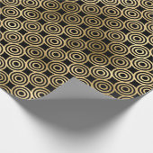 Decopatroon zwart en gouden kunst cadeaupapier (Hoek)