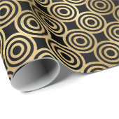 Decopatroon zwart en gouden kunst cadeaupapier (Rol Hoek)