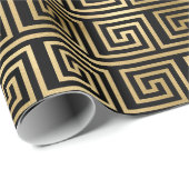 Decopatroon zwart en gouden kunst cadeaupapier (Rol Hoek)