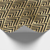 Decopatroon zwart en gouden kunst cadeaupapier (Hoek)