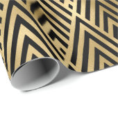 Decopatroon zwart en gouden kunst cadeaupapier (Rol Hoek)