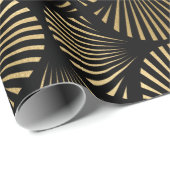 Decopatroon zwart en gouden kunst cadeaupapier (Rol Hoek)