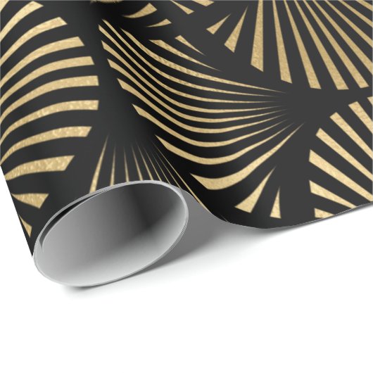 Decopatroon zwart en gouden kunst cadeaupapier (Rol Hoek)