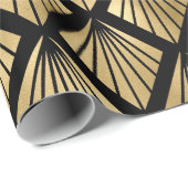 Decopatroon zwart en gouden kunst cadeaupapier (Rol Hoek)