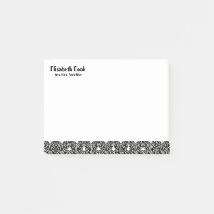 Decopatroon zwart en wit, aangepaste tekst post-it® notes