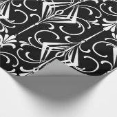 Decopatroon zwart/wit cadeaupapier (Hoek)