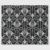 Decopatroon zwart/wit cadeaupapier (Vlak)