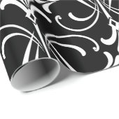 Decopatroon zwart/wit cadeaupapier (Rol Hoek)