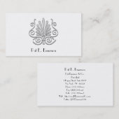  decoplumepatroon in de kijker #2 Silver BW Visitekaartje (Voorkant / Achterkant)