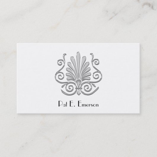  decoplumepatroon in de kijker #2 Silver BW Visitekaartje (Voorkant)