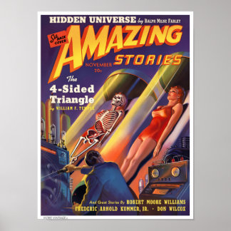 DECOR: AMAZING STORIES VINTAGE TIJDSCHRIFTCOMSLAG POSTER