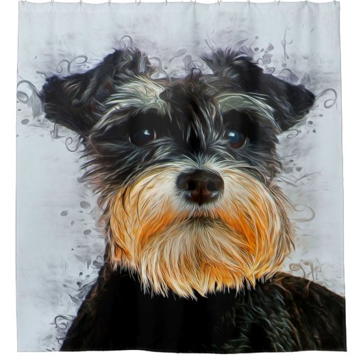 Décor Banket | HONDENLIEFHEBBER | Cute Schnauzer Douchegordijn (Voorkant)