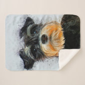Décor Banket | HONDENLIEFHEBBER | Cute Schnauzer Sherpa Deken (Voorkant (horizontaal))