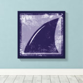 Decor blauwe haaienvin canvas afdruk (Insitu (Houten vloer))