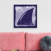 Decor blauwe haaienvin canvas afdruk (Insitu (Woonkamer))