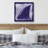 Decor blauwe haaienvin canvas afdruk (Insitu (Slaapkamer))