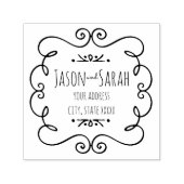 decor bruid en bruidegom trouwadres  zelfinktende stempel (Design)