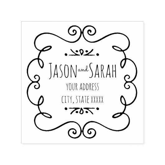 decor bruid en bruidegom trouwadres zelfinktende stempel (Design)